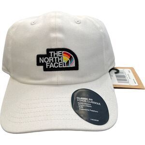 North Face Hat Cap Strap Back White Black RainbowCore Pride Hiking Camping Adult